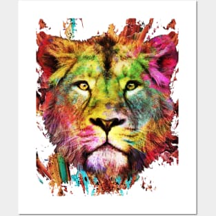 Color Explosion Lion Posters and Art